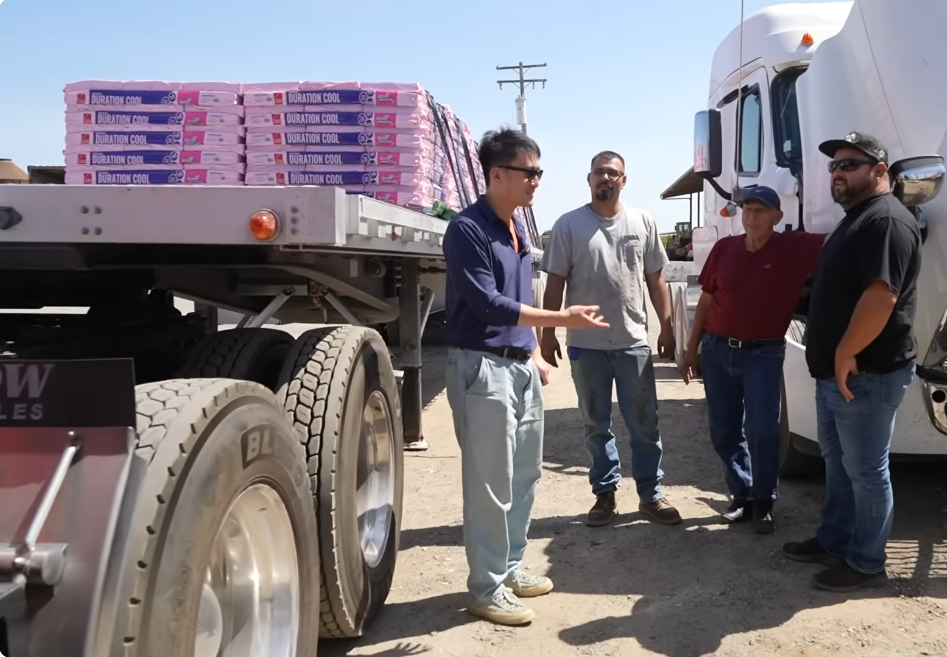 Axion Motors hybrid semi truck with loaded trailer